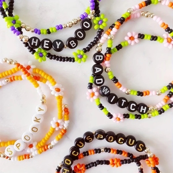 Full Set 3 Halloween Friendship Bracelets Womens Girls Hocus Pocus Spooky Witch - Picture 2 of 8
